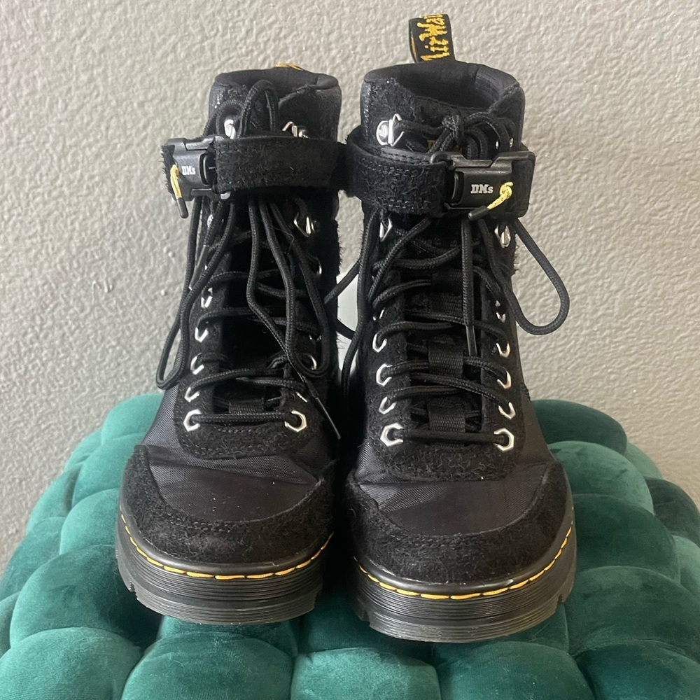 Dr. Martens Black and Yellow Women's Combat Boots